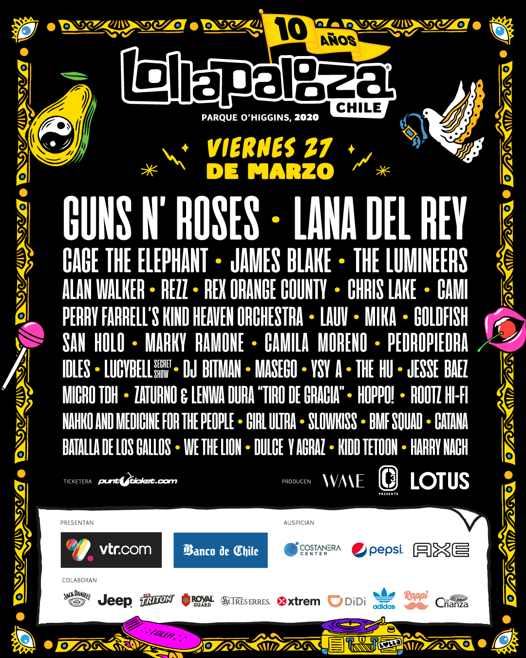 Guns N´ Roses llega a Lollapalooza Chile 2020: La espera ya no es eterna. Viernes_CIERRE-CARRUSEL